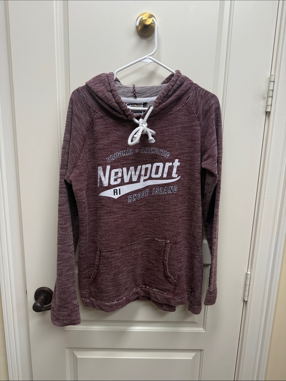 Newport Men's Crewneck Sweater - Maroon with White Logo